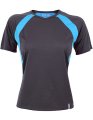 Dames Sportshirt CONA SPORTS Pace Tech Tee Anthracite-Azure Blue